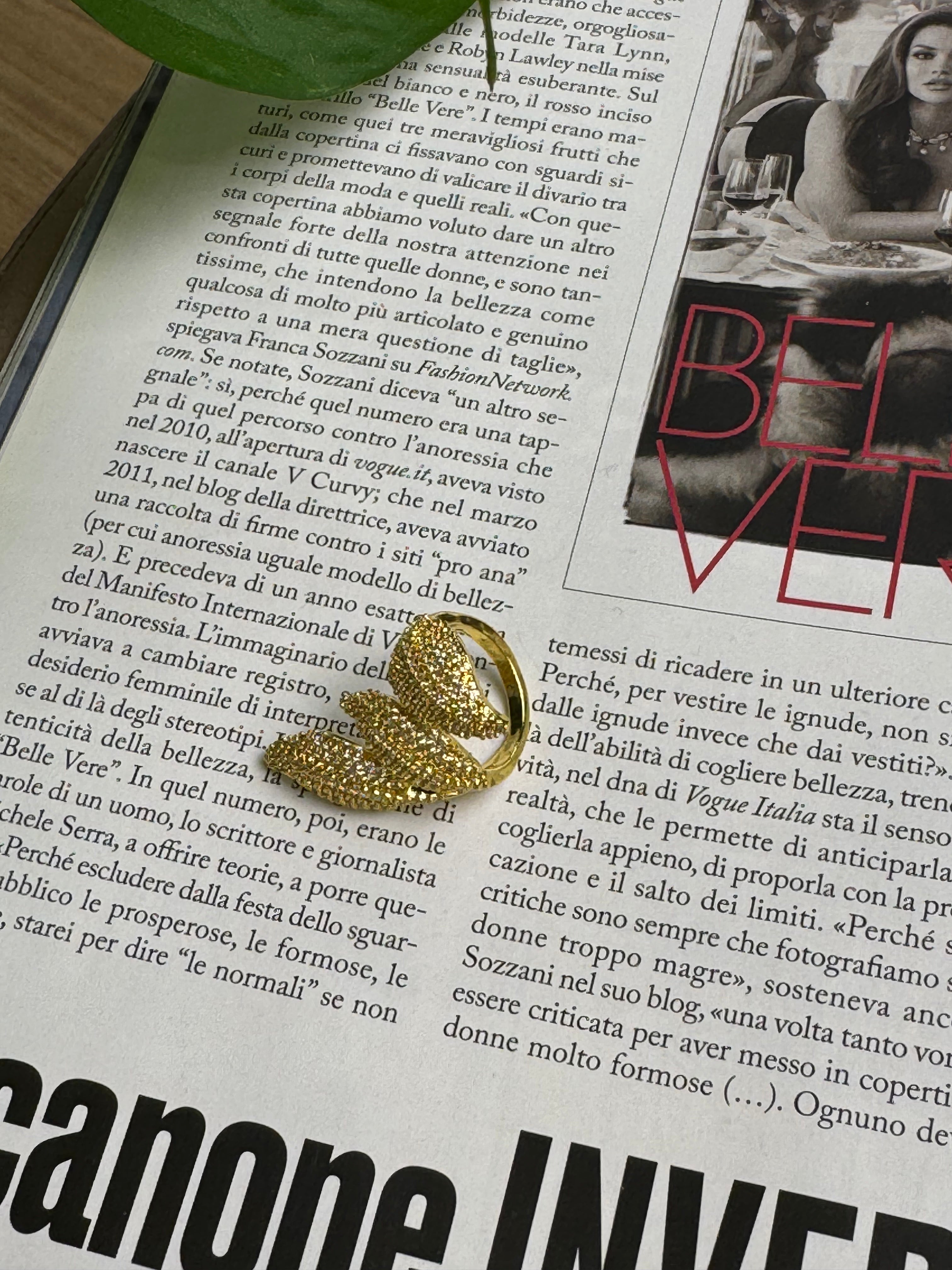 Anello Foglie Swarovski