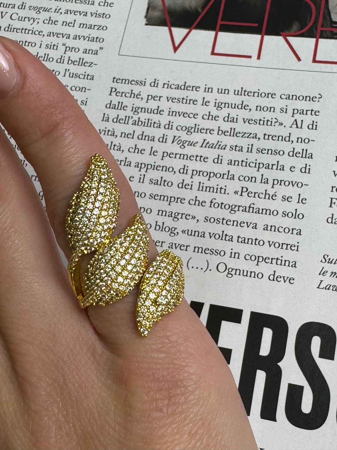 Anello Foglie Swarovski